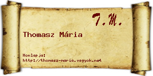 Thomasz Mária névjegykártya
